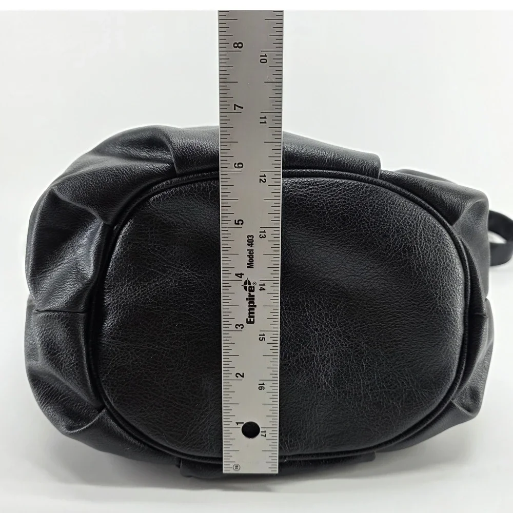 Vintage Capezio Hobo Shoulder Bag Bucket Black Leather 90s Slouchy Tote Grunge